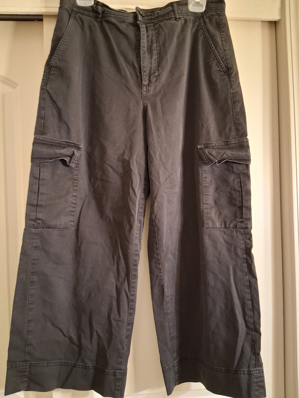 Everlane Black Cargo Pants with Button Detail